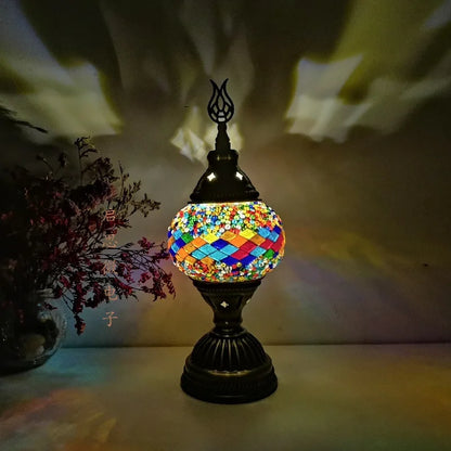 [Action Requise] Lampe de Chevet Turque Mosaïque - Verre Coloré Fait Main & Ambiance Orientale Chaleureuse