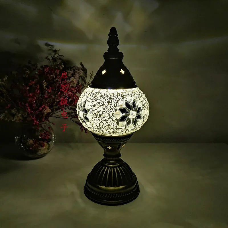 [Action Requise] Lampe de Chevet Turque Mosaïque - Vergfre Coloré Fait Main & Ambiance Orientale Chaleureuse