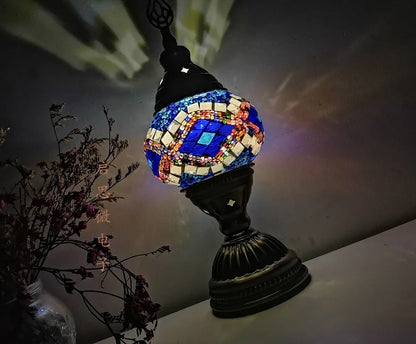 [Action Requise] Lampe de Chevet Turque Mosaïque - Verre Coloré Fait Main & Ambiance Orientale Chaleureuse