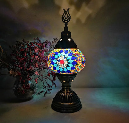 [Action Requise] Lampe de Chevet Turque Mosaïque - Verre Coloré Fait Main & Ambiance Orientale Chaleureuse