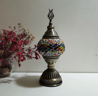 [Action Requise] Lampe de Chevet Turque Mosaïque - Verre Coloré Fait Main & Ambiance Orientale Chaleureuse