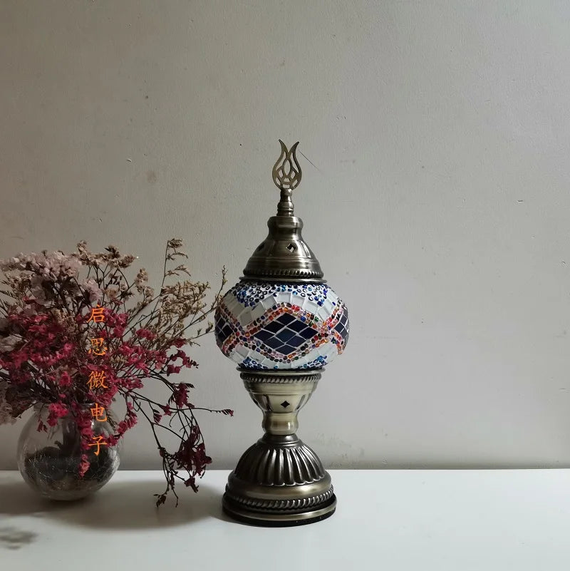 [Action Requise] Lampe de Chevet Turque Mosaïque - Verre Coloré Fait Main & Ambiance Orientale Chaleureuse