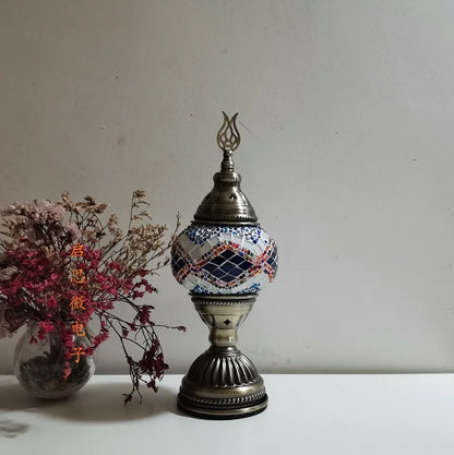 [Action Requise] Lampe de Chevet Turque Mosaïque - Verre Coloré Fait Main & Ambiance Orientale Chaleureuse