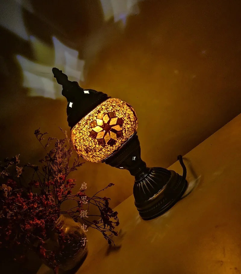 [Action Requise] Lampe de Chevet Turque Mosaïque - Vergfre Coloré Fait Main & Ambiance Orientale Chaleureuse