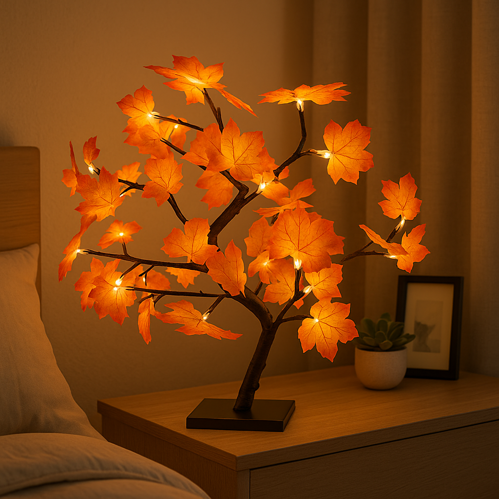 Lampe de Chevet LED Arbre de Roses USB – Branches Flexibles, Lumière Féérique et Ambiance Magique pour Déco Cosy