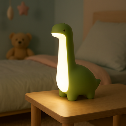 Lampe de Chevet Dinosaure LED Rechargeable – Veilleuse Tactile pour Enfant, Lumière Chaude Douce et Minuterie