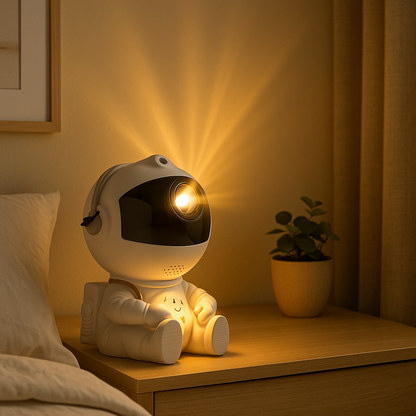 Lampe de Chevet Astronaute LED Projecteur Galaxie – Ciel Étoilé Magique, Ambiance Cosy et Rêveuse pour Chambre Enfant