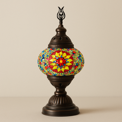 Lampe de Chevet Turque Mosaïque — Verre Coloré Fait Main & Ambiance Orientale Chaleureuse