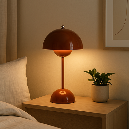 Lampe de Chevet Champignon LED Rechargeable USB – Design Moderne Tactile, 3 Niveaux de Lumière, Ambiance Cosy