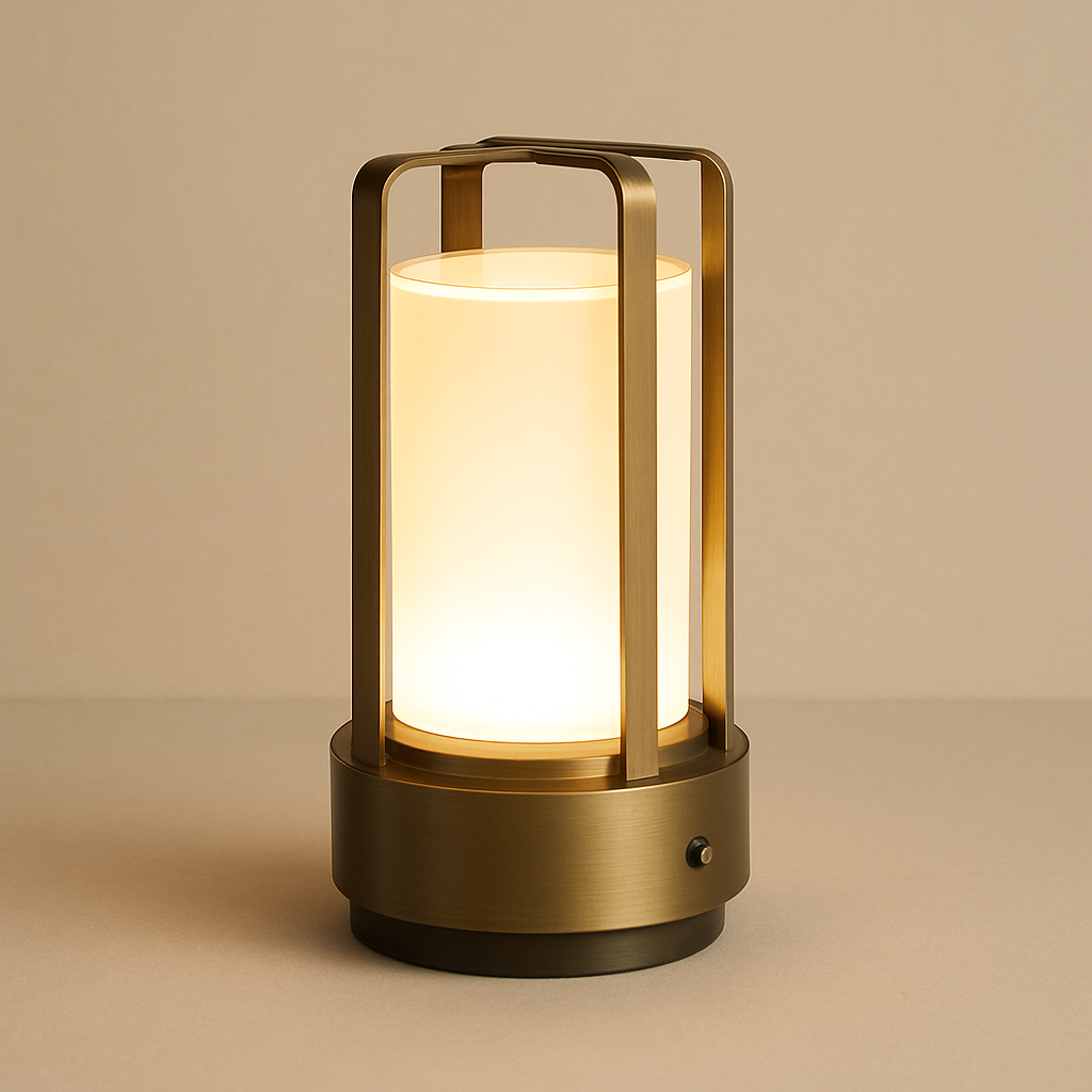 Lampe de Chevet Tactile LED – Design Cylindrique Noir/Or/Argent, USB Rechargeable et Lumière D’ambiance Ajustable