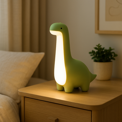 Lampe de Chevet Dinosaure LED Rechargeable – Veilleuse Tactile pour Enfant, Lumière Chaude Douce et Minuterie