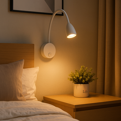 Lampe de Chevet LED Flexible 360° – Col de Cygne Orientable, Design Moderne et Éclairage Précis pour Lecture ou Bureau