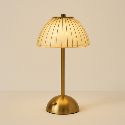 Lampe de Chevet Cristal Doré Rechargeable — Tactile LED Dimmable & Éclairage Chaud Élégant