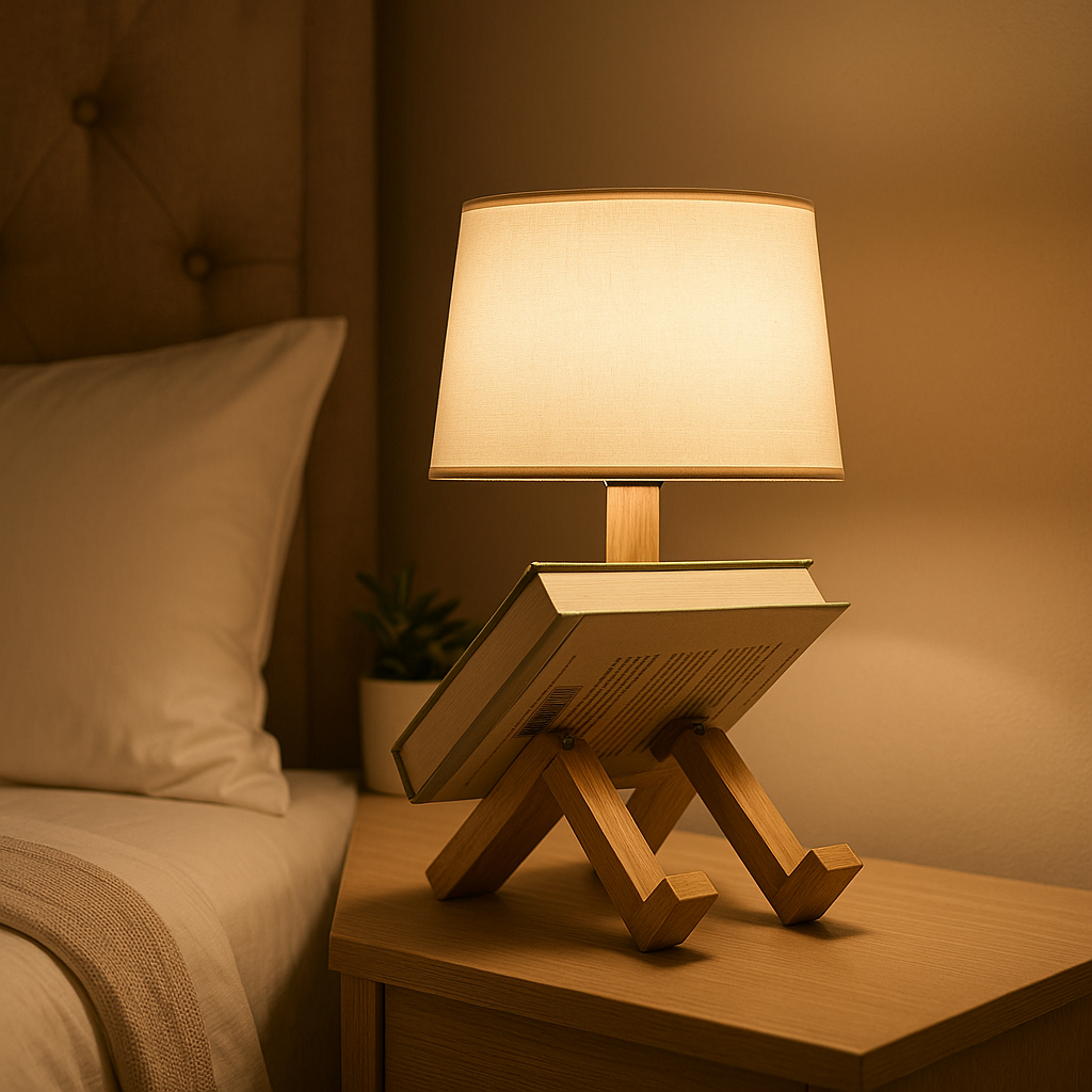 Lampe de Chevet Robot Bois Flexible – Design Articulé Original, Ambiance Apaisante et Élégante