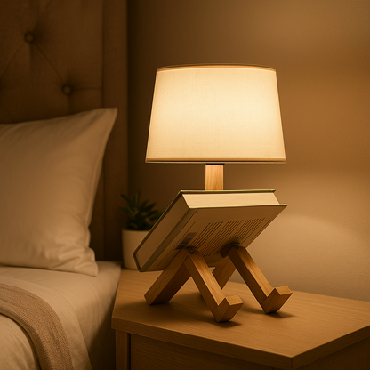 Lampe de Chevet Robot Bois Flexible – Design Articulé Original, Ambiance Apaisante et Élégante