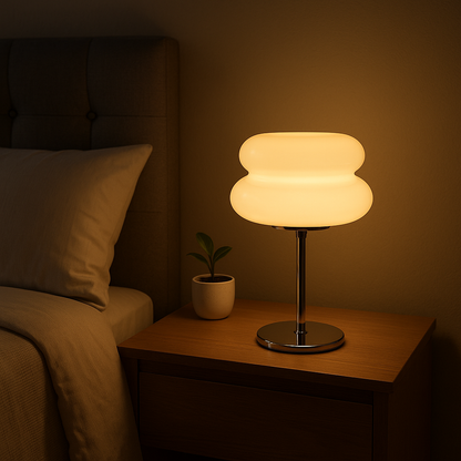 Lampe de Chevet Bauhaus Rétro LED — Design Champignon Nordique, 3 Niveaux de Luminosité