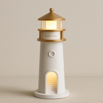 Lampe de Chevet Phare avec Projection de Lune – Veilleuse Enfant Bluetooth, Capteur de Mouvement et Télécommande pour Douces Nuits