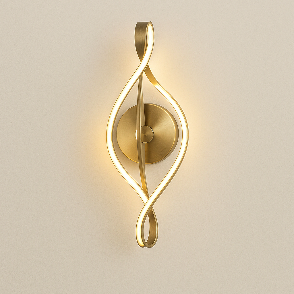 Lampe de Chevet Murale LED Nordique – Design Acrylique Torsadé, 3 Tons de Lumière pour Ambiance Élégante Moderne