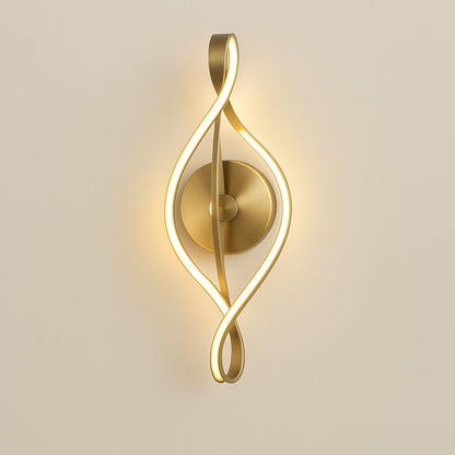 Lampe de Chevet Murale LED Nordique – Design Acrylique Torsadé, 3 Tons de Lumière pour Ambiance Élégante Moderne